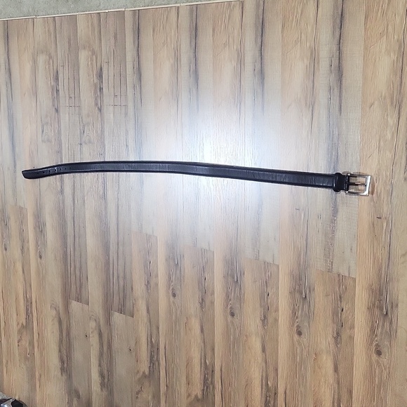 PERRY ELLIS Black portfolio #1P32030 Full Grain Cowhide Lined on Leather Belt - Picture 2 of 11